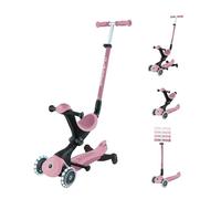 Globber - GO•UP Deluxe Lights ECO 360-3-Wheel Scooter with Seat and 360 Module, for Children from 15 Months to 6 Years, Berry Pink