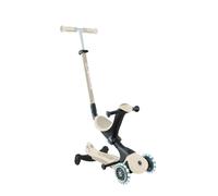 Globber - GO•UP Deluxe Lights ECO 360-3-Wheel Scooter with Seat and 360 Module, for Children from 15 Months to 6 Years, Coconut Beige