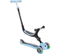 Globber GO-UP Foldable Lights - 3 in 1 Tricycle 120/80 mm ABEC 5 3 Wheel Height Adjustable LED Wheels Pastel Blue One Size