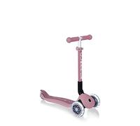 Globber Junior Foldable ECOlogic, First 3 Wheel Scooter For Boys and Girls 2+ Folding With Adjustable Handles, LED Light Up Wheels, 2 Year Warranty, Max Weight 50kg, Planet Friendly Play (Berries)