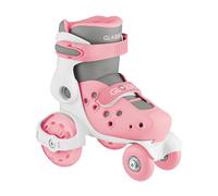 Globber Learning Skates Girls Pastel Pink 26-29 PU Quad Skates with Clasp 50mm