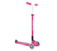Globber Master Folding Scooter with Light Up Wheels and 5 height adjustable handlebars 74-94cm Suitable from 4 years max user weight 50kg (Fuchsia)