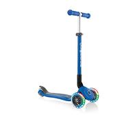 Globber Primo Foldable Lights Kids Scooter 120/80mm ABEC 5 3 Wheel Height Adjustable LED Wheels Dark Blue