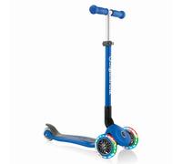 Globber Primo Foldable Lights Kids Scooter 120/80mm ABEC 5 3 Wheel Height Adjustable LED Wheels Dark Blue