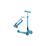 Globber Primo Foldable Scooter with Light Up Wheels for Children 3 Years Plus - 2 Year Warranty (Sky Blue)