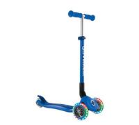 Globber Primo Kids 3 Wheel Foldable Scooter with Light Up Wheels and Reinforced Deck Colour Matching Deck for Children 3 Years Plus - 2 Year Warranty (Navy Blue, One Size)