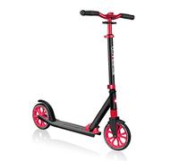 Globber Unisex 684-102 NL 500-205 2-Big Wheel Quick Folding Kick Scooter-Reflective and Adjustable Height T-Bar-Comfort Handlebar Grips-for Kids 8+, Teens, and Adults-Black & Red, Handle