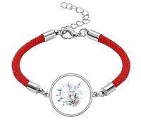 Globe Big Ben Eiffel Tower Watercolor Painting Lucky Red String Bracelet Rope Bracelet Handmade