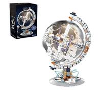 Globe Building Blocks Set, Creative Technology Space Teaching Gifts Model Toys, STEM World Map Collection Globe Building Bricks Kit, Ideas for Kid and Adult Home Decor(CK003)