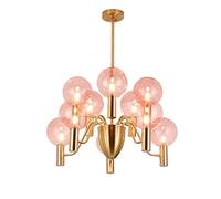 Globe Chandelier Bubble Glass Lampshade Pendant Light Nordic Luxury Cluster Hanging Ceiling Lighting Fixture for Girls Living Dining Room B