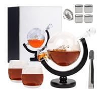 Globe Decanter Set Gift - Whisky & Whiskey Set for Men - Ships Decanter