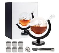 Globe Decanter Set - Whisky & Whiskey Gift for Men - Ships Decanter