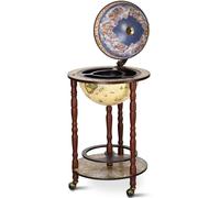 Globe Drinks Cabinet Movable Whisky Wine Spirits Cabinet w/ Casters