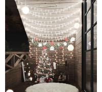 Globe Fairy String Lights 20m 200 LED Cold White 8 Function