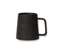 globe faith Large Handmade Pottery Coffee Mug, Unique Metallic Glazed Ceramic Drinking Cup Coffee Cup, Annular Texture Big Handle Stoneware Tea Mug for Home, Office or Gifts, Microwaveable, 16 oz