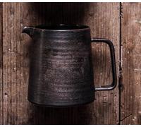 Globe Faith Stoneware Versatile Handmade Pitcher for Decanter, Hot Beverage Carafe, Milk Frothing Pitcher, Tea & Coffee Serving Pot, Cream Milk Jug or Gravy Boat, Microwavable, Metallic Glazed, 460ml