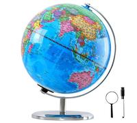 Globe for Children Interactive LED 9 in Dia World Globe for Kids with Phone APP Rotating USB Rechargeable Writable