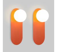 Globe Glass Wall Sconces Lighting Fixture Nordic Modern Wall Light 2 Pack, Minimalist Oval Design Beside Wall Lamp Indoor Wall Lighting Decor for Living Room Bedroom Hallway Stairs Bar