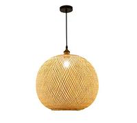 Globe Handmade Pendant Light 1 Light for Kitchen 30cm,/40cm Hand-Woven Natural Rattan Light Fixture Hanging Rattan Chandelier Basket Pendant Light Hanging Light Fixtures Ceiling Made in China