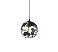 Globe Hollowed-out Wrought Iron Lampshade,Amen Creative Style Lighting Ceiling Lamp,E27 Base Single Head Pendant Light,Library Bar Shopping Mall Hanging Lamp