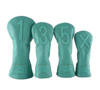 GLOBE IN ONE Premium Golf Club Head Covers Set of 4 Fits Drivers Fairways Hybrids 1, 3, 5 and X (Turquoise)