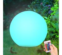 Globe Lamp, Solar Ball Lights Outdoor 16 Colors Rechargeable Remote Control Globe Lamp Garden Outdoor Impact-Resistant Waterproof Night Light for Lawn, Patio, Pond, 12 In Dia., Solar Garden Lights