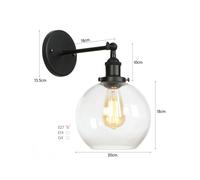 Globe Lanterns Collection 1-Light Clear Glass Outdoor Wall Lantern in Matte Black - Farmhouse Porch Light