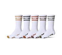 Globe Men's Tilt Hi Crew Sock 5-Pack, White/Assorted, 7-11