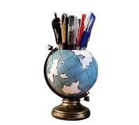 Globe Pen Holder - Creative Desk Organizer, Makeup Brush Holder For Home | Stylish World Globe Pen Holder Elegant Office Storage, Retro Home Office School Suppliers giftss For Teacher Men giftss