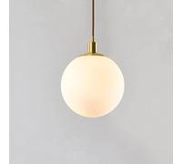 Globe Pendant Light Indoor Hanging Pendant Lighting Lights Mid Century Modern Hanging Fixture Brushed Brass Finished With White Glass Lampshade Clear Creative Single For Kitchen