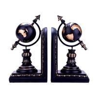 Globe Resin Bookends, World Map Office Decor for Bookshelves and Bookcases, Fashionable Book Storage, Area Decorations