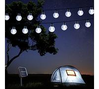 Globe Solar String Lights 29ft 60LED Solar Globe Lights Waterproof 8 Modes Crystal Ball Lighting for Patio Lawn Garden Wedding Party Christmas Decorations (White)