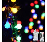 Globe String Lights Mains Powered, 12M/39ft 120LED Fairy Lights Plug in Waterproof, 8 Modes Outdoor Lights for Patio, Bedroom, Party, Festival,Christmas Decorations (Multi-Coloured)