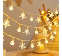 Globe String Lights,Stars Fairy Lights, 20ft 40 LED USB and Battery Powered ,Mini Globe Lights for Indoor Outdoor Bedroom Party Wedding Garden Christmas Tree Decor, Balcony Camping Warm White