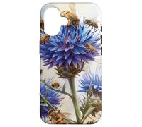Globe Thistle Flower Blooming With Bees Around Graphic Case for iPhone 16