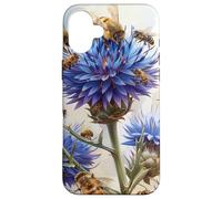 Globe Thistle Flower Blooming With Bees Around Graphic Case for iPhone 16 Plus
