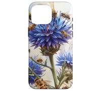 Globe Thistle Flower Blooming With Bees Around Graphic Case for iPhone 16 Pro Max