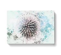 Globe Thistle In Abstract Modern Art Canvas Wall Art Print Ready to Hang, Framed Picture for Living Room Bedroom Home Office Décor, 50x35 cm (20x14 Inch)