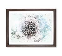 Globe Thistle In Abstract Modern Art Framed Print | A2 Walnut Framed Wall Art | Ready to Hang | Abstract Map Picture | Living Room Bedroom Lounge Office