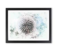 Globe Thistle In Abstract Modern Art Framed Print | A4 Black Framed Wall Art | Ready to Hang | Abstract Map Picture | Living Room Bedroom Lounge Office