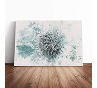 Globe Thistle Watercolour | Canvas Wall Art Print | Framed & Ready to Hang Picture | Modern Home Decor for Living Room, Bedroom, Kitchen or Office | 36x24 Inches