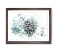 Globe Thistle Watercolour Modern Framed Print | A2 Walnut Framed Wall Art | Ready to Hang | Modern Map Picture | Living Room Bedroom Lounge Office