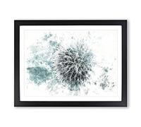 Globe Thistle Watercolour Modern Framed Print | A3 Black Framed Wall Art | Ready to Hang | Modern Map Picture | Living Room Bedroom Lounge Office