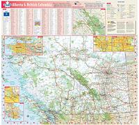 Globe Turner Alberta & British Columbia Wall Map - 19.75" x 21.75" Full Color Glossy Paper Road Map