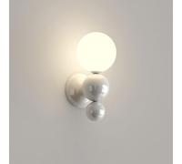 Globe Wall Sconce 3-Balls Modern Creative Wall Lamp Indoor White Decorative Lighting Fixture PE Shade, Nordic Minimalist Iron Wall Light Fixture for Kids Bedroom Living Room Hallway (Blanco)