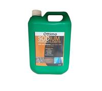Globe way Sodium Hypochlorite 5 Litre - High Strength (14-15%) Driveway & Patio Cleaner - Concrete, Brick, Slab, UPVC, Roof & Fence Cleaner - Black Spot, Oil Stain & Odour Remover - Bleaching Agent
