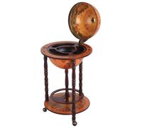 Globe Wine Trolley W/ 3 Wheels-Dark Red