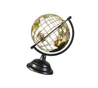Globe with gold trim and exposed wire detail world globe is a fully assembled world