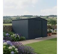 Globel Apex Metal Grey Shed - 10 x 8ft