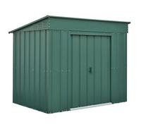 Globel Low Pent Metal Garden Shed - 6x4ft - Green
